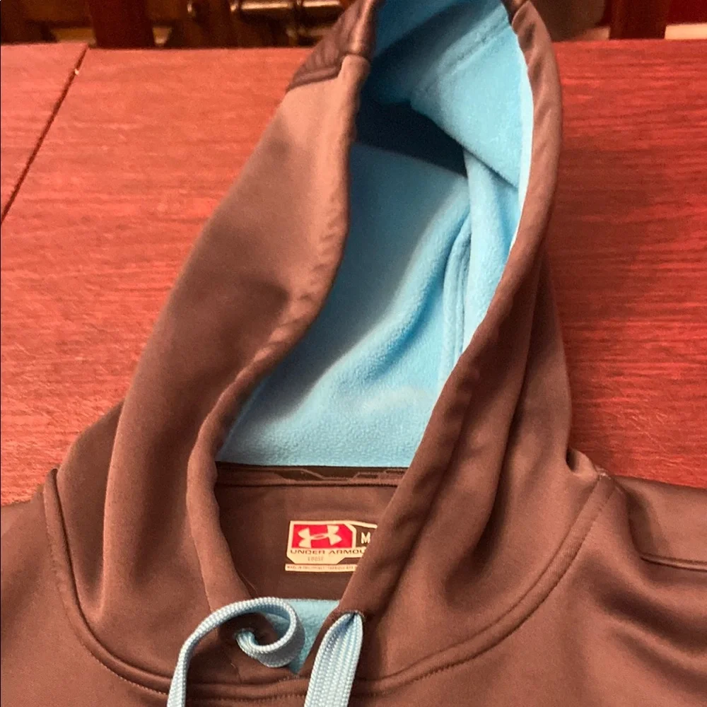 Under Armour Charcoal Hoodie with Aqua Details - Picture 10 of 13